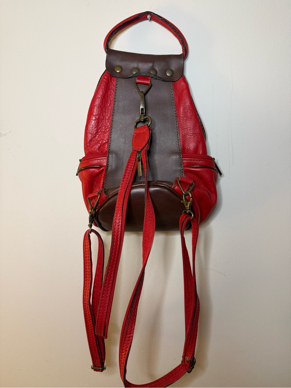 Genuine Italian leather vintage backpack by Zagara Milano - Picture 3 of 4